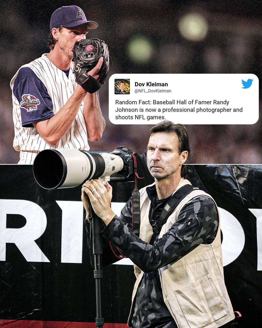 Randy Johnson is doing side quests ⚾📸 (h/t NFL_DovKleiman/TW)