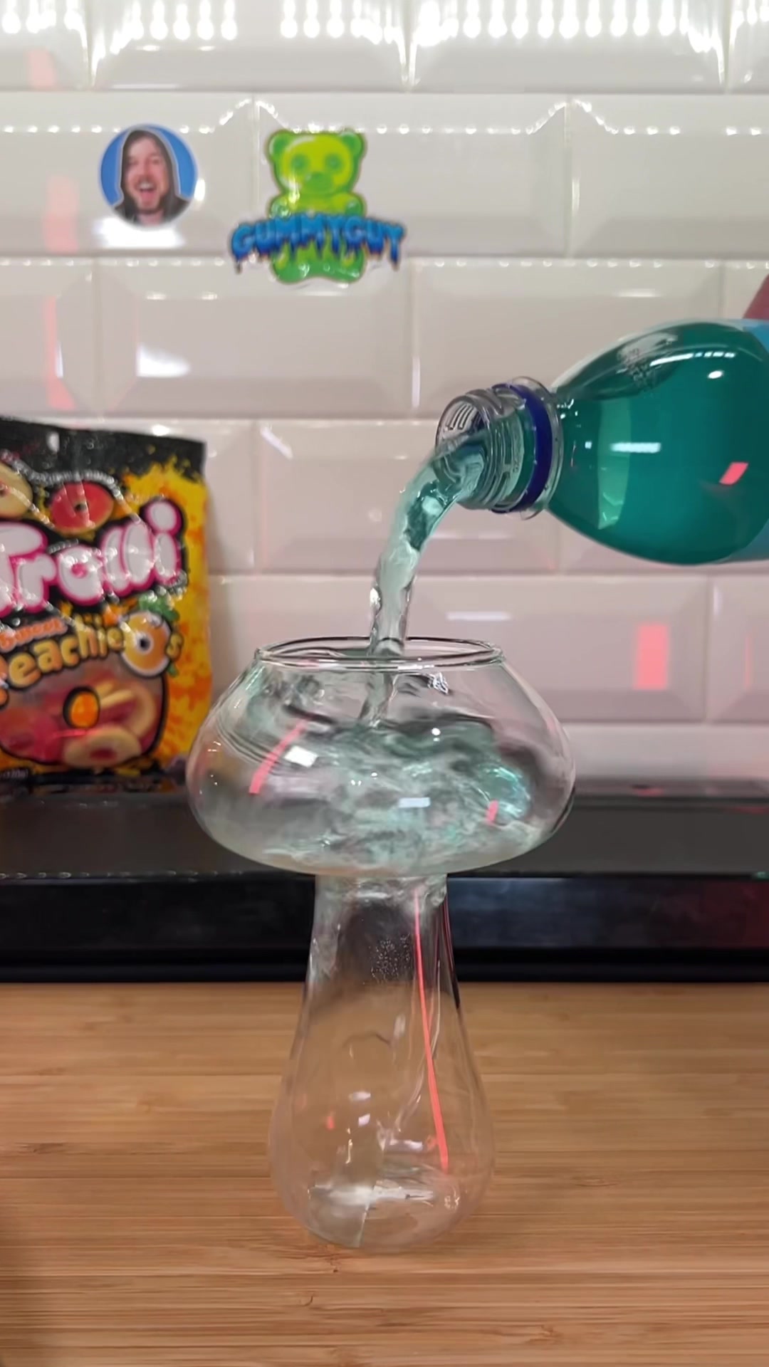 Kyleistook Tiktok On Pinno Peach Drink In A Mushroom Glass Satisfy