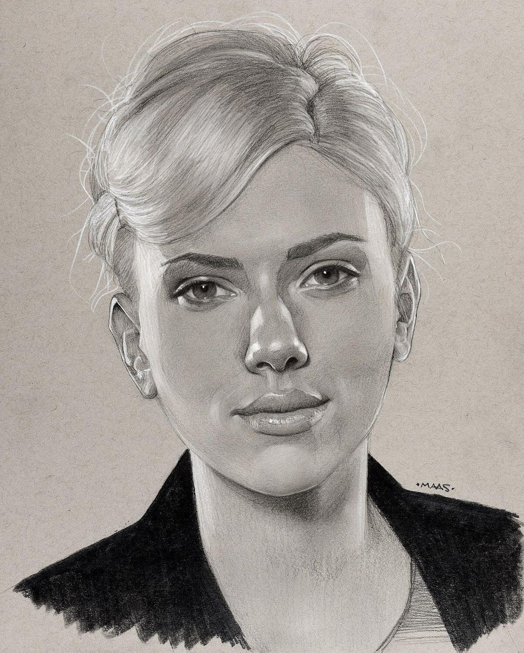 maas.art@instagram on Pinno: I did this drawing of Scarlett Johansson...