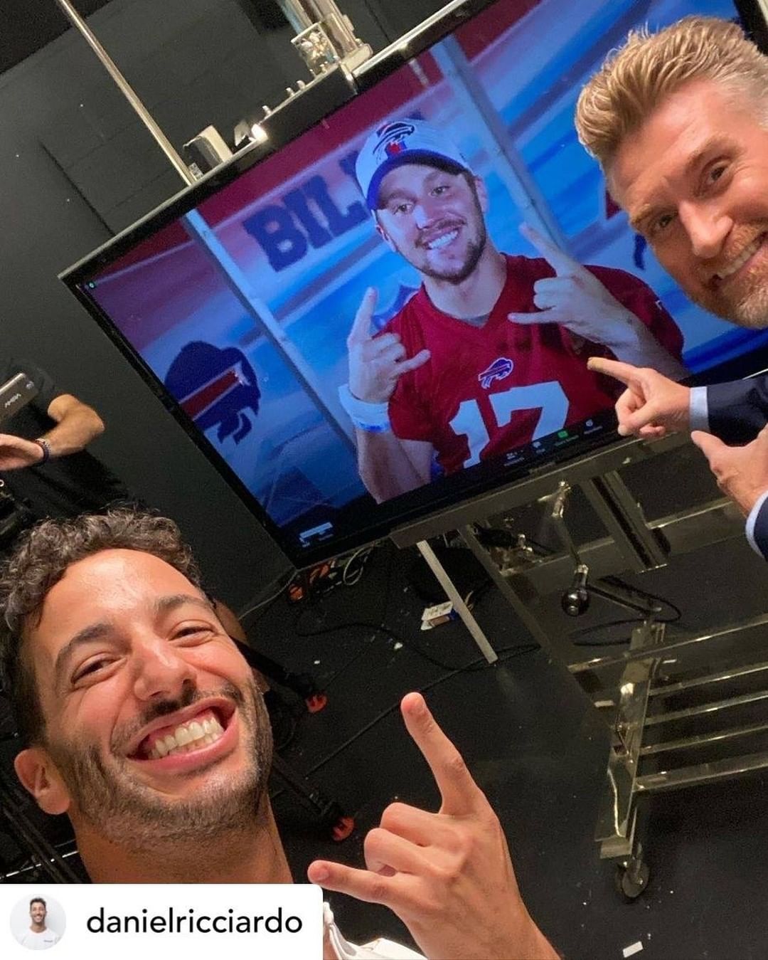 Daniel Ricciardo With Josh Allen Fathead, Josh Allen, Daniel Ricciardo, Daniel  Ricciardo is a BIG Josh Allen fan. 